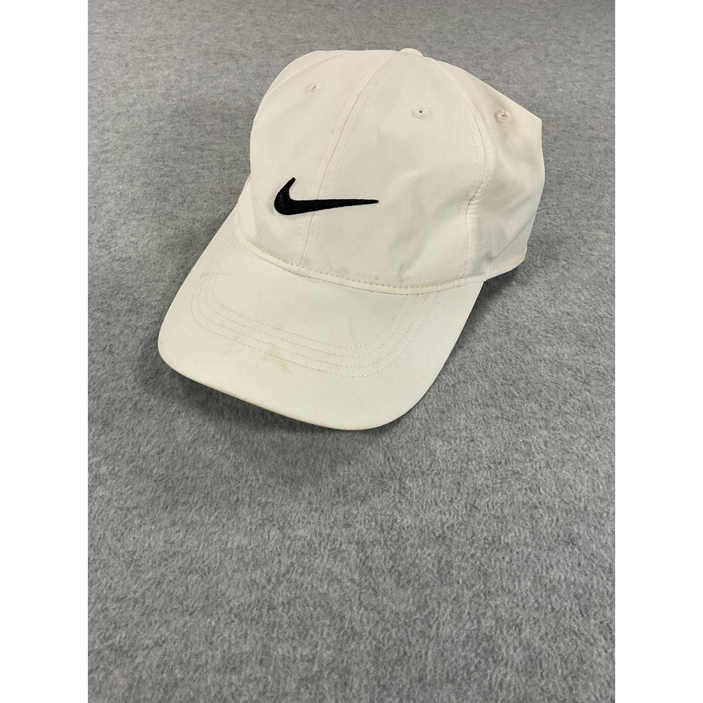 Nike Golf Hat Unisex OS White Fair Swoosh Adjustable Performance Cap 727042-100